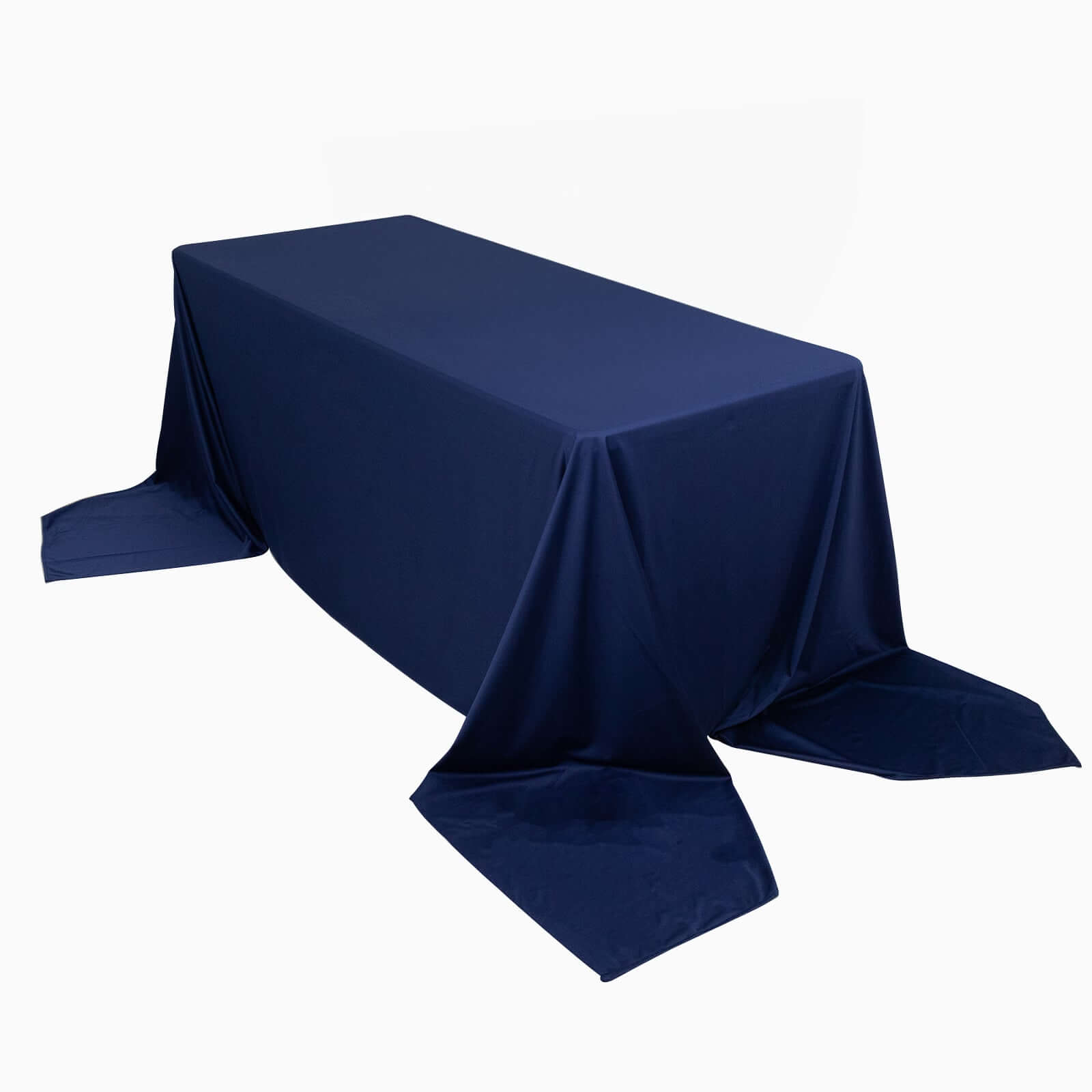 Premium Scuba Rectangular 90"x156" Tablecloth Navy Blue - Wrinkle Free, Stain Resistant & Seamless Table Cover Tablecloths HIER_2182