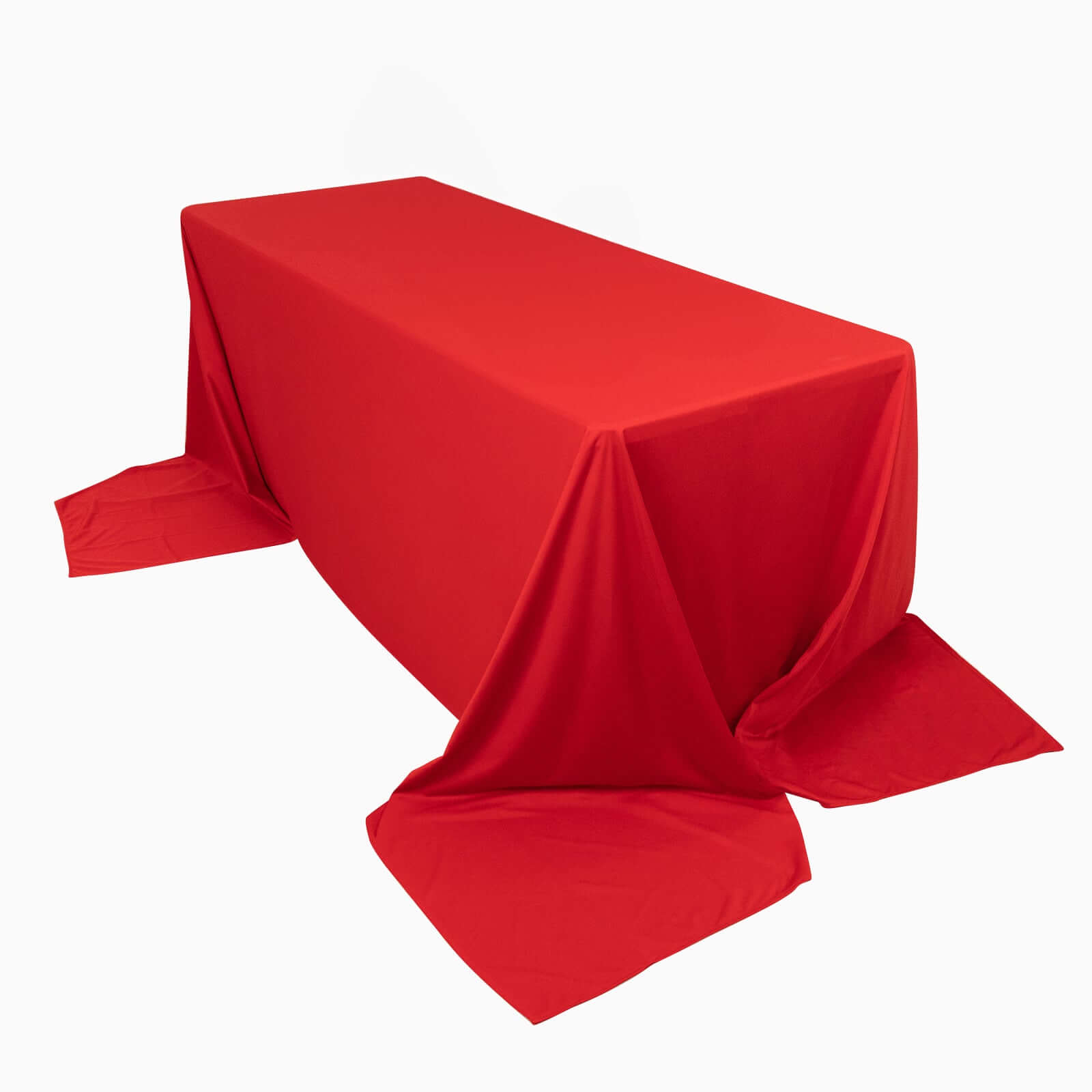 Premium Scuba Rectangular 90"x156" Tablecloth Red - Wrinkle Free, Stain Resistant & Seamless Table Cover Tablecloths HIER_2182