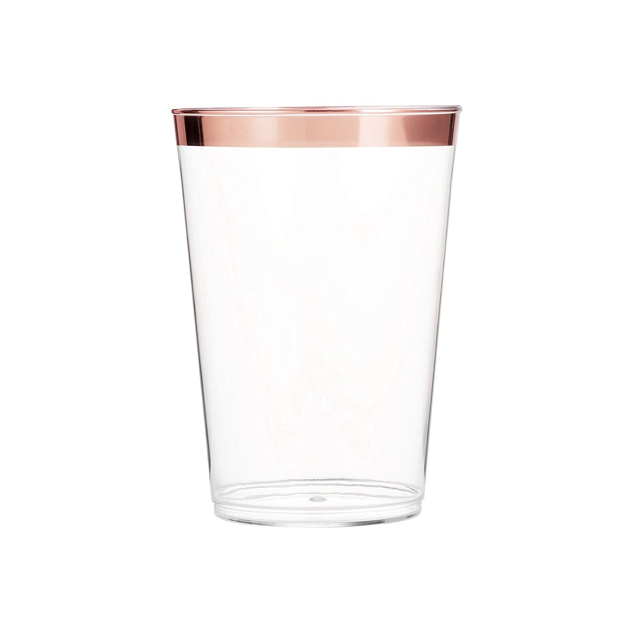 10 Oz Clear Plastic Tumblers With Rose Gold Rim