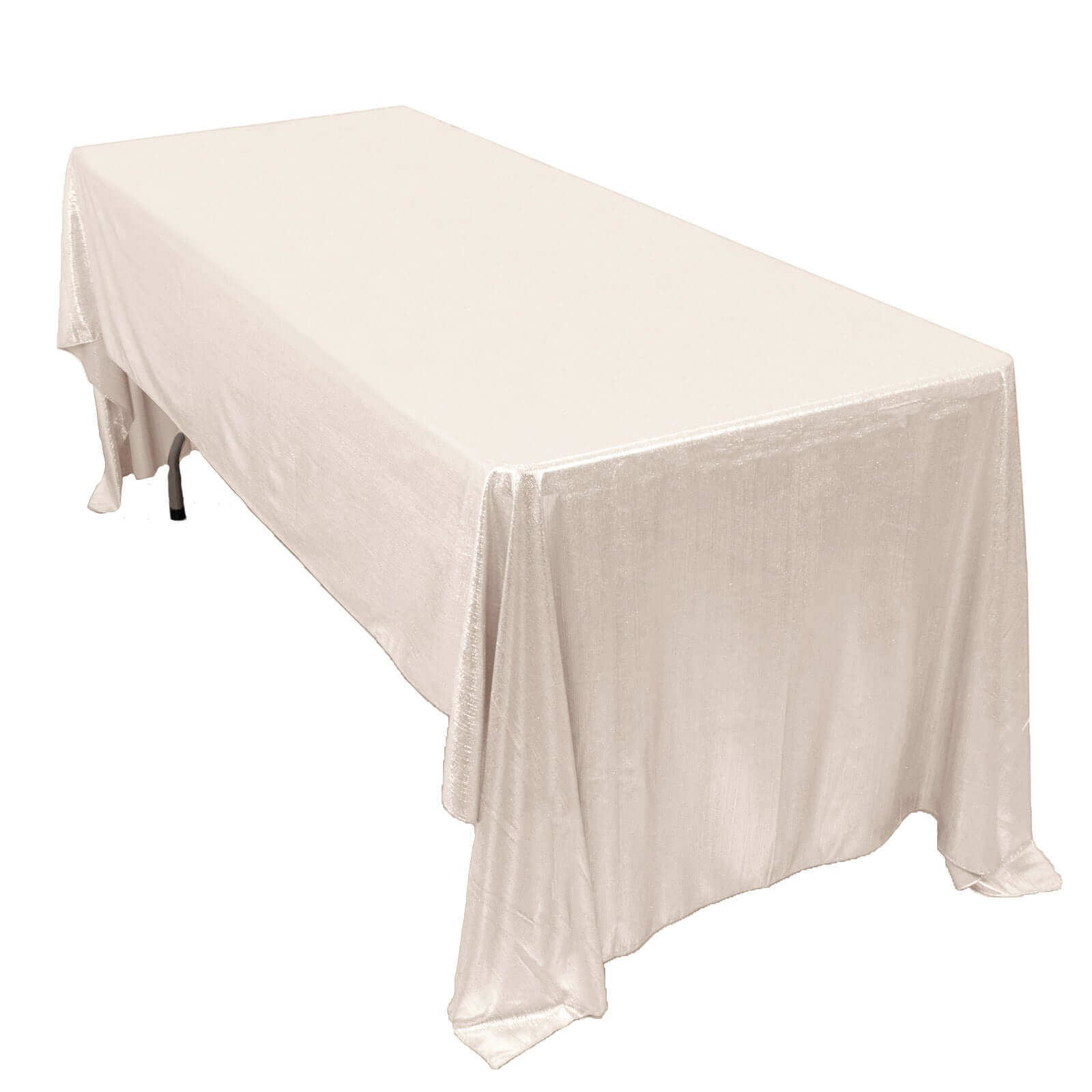 Sequin Dots Polyester 60"x126" Rectangle Tablecloth Shimmering Beige - Wrinkle Free & Sparkling Table Cover Tablecloths HIER_2122