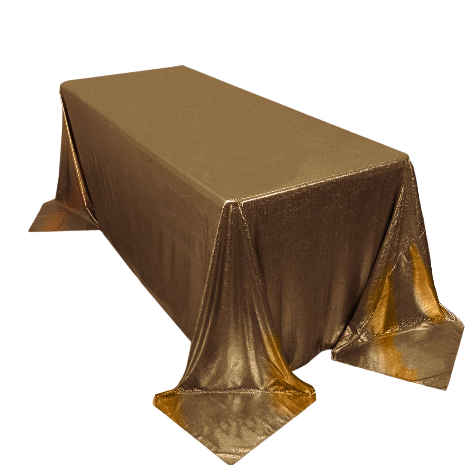 Sequin Dots Polyester 90"x132" Rectangle Tablecloth Shimmering Antique Gold - Seamless, Glittering & Wrinkle Free Table Cover Tablecloths HIER_2122