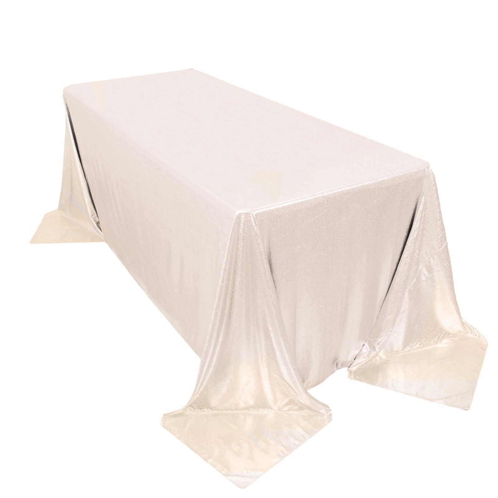Sequin Dots Polyester 90"x132" Rectangle Tablecloth Shimmering Beige - Seamless, Glittering & Wrinkle Free Table Cover Tablecloths HIER_2122