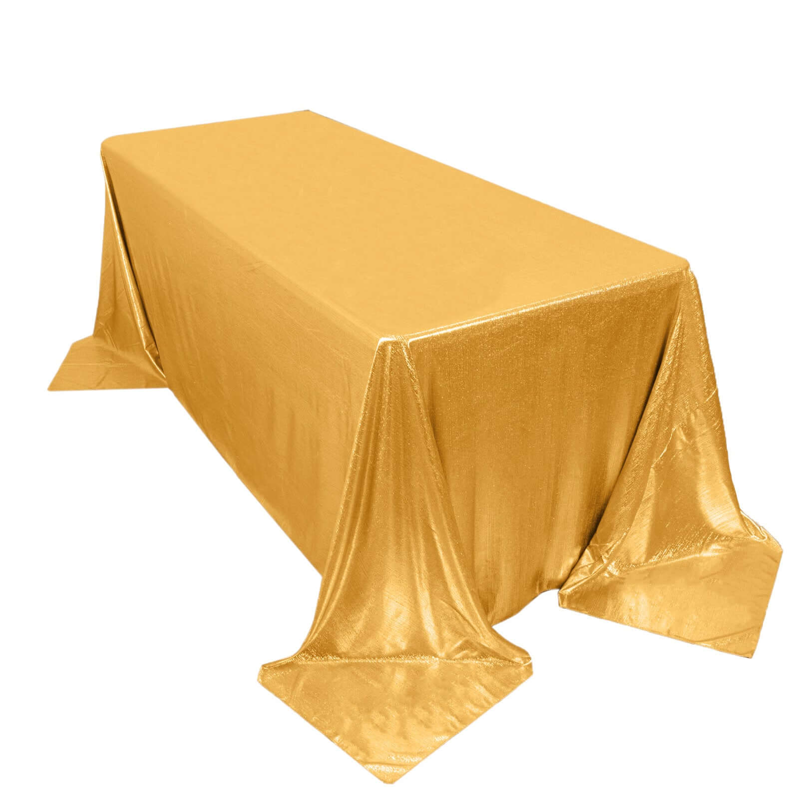 Sequin Dots Polyester 90"x132" Rectangle Tablecloth Shimmering Gold - Seamless, Glittering & Wrinkle Free Table Cover for Stylish Event Decor Tablecloths HIER_2122
