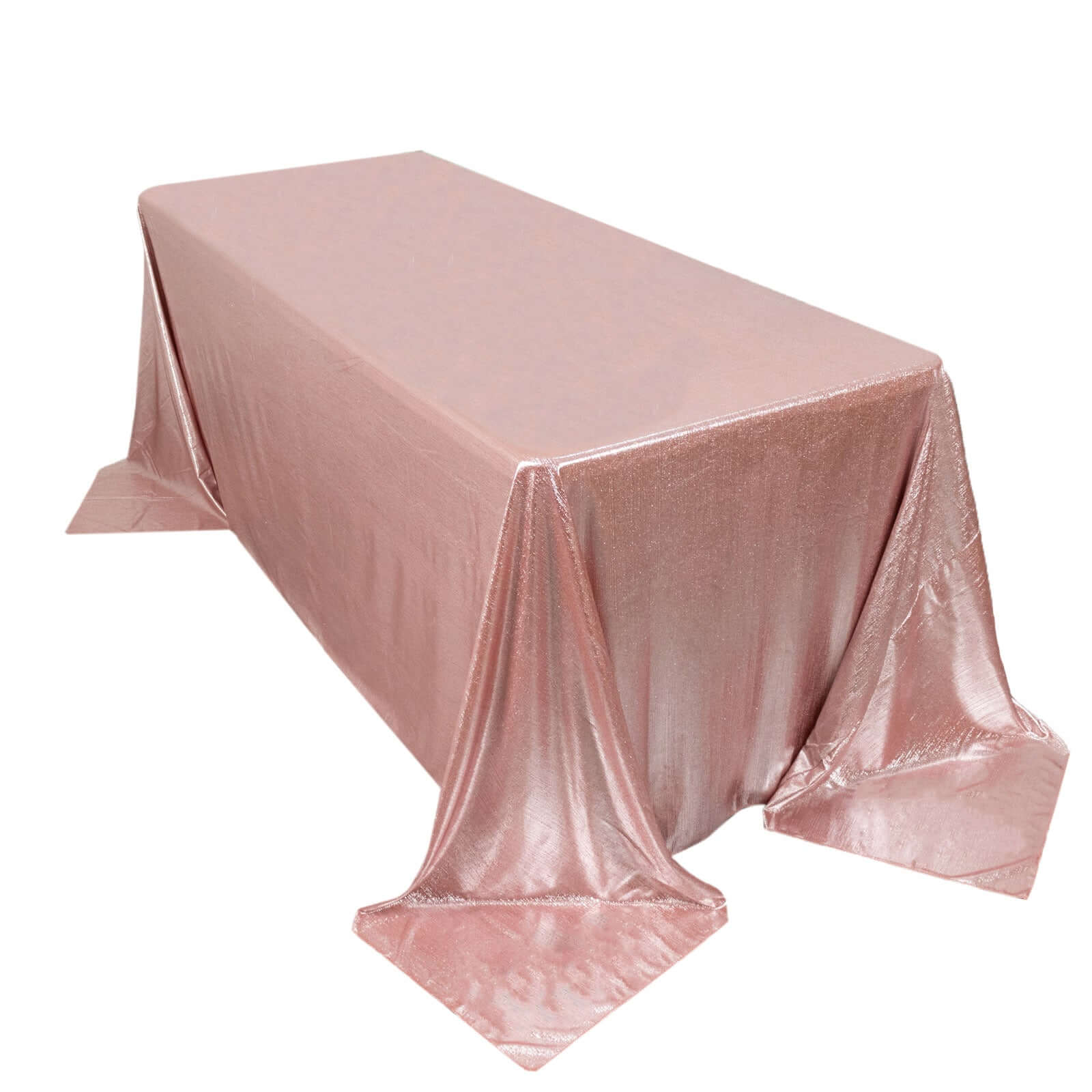 Sequin Dots Polyester 90"x132" Rectangle Tablecloth Shimmering Rose Gold - Seamless, Glittering & Wrinkle Free Table Cover Tablecloths HIER_2122