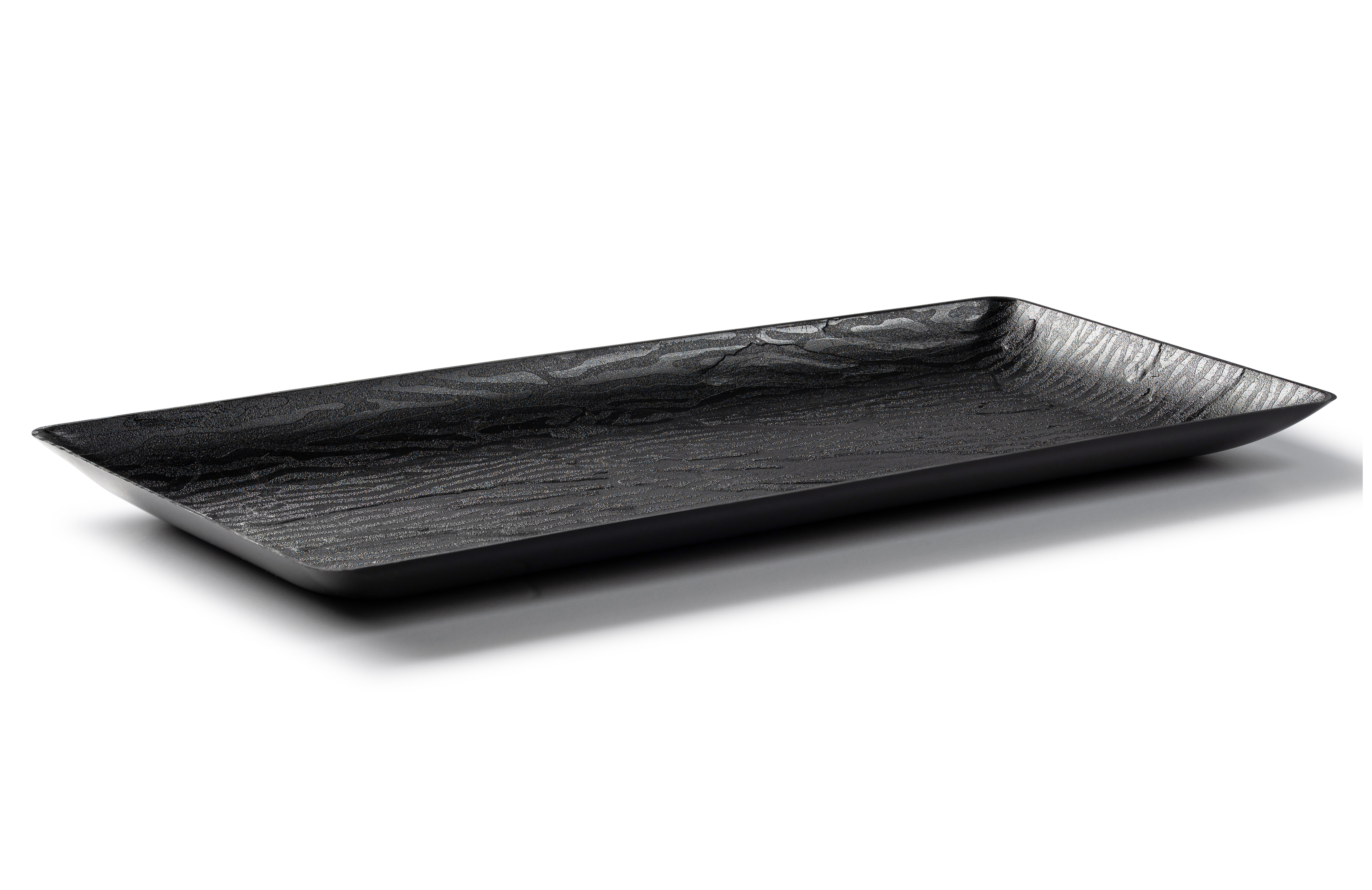 9 x 17 Inch Rectangle Black Serving Tray 5 pack