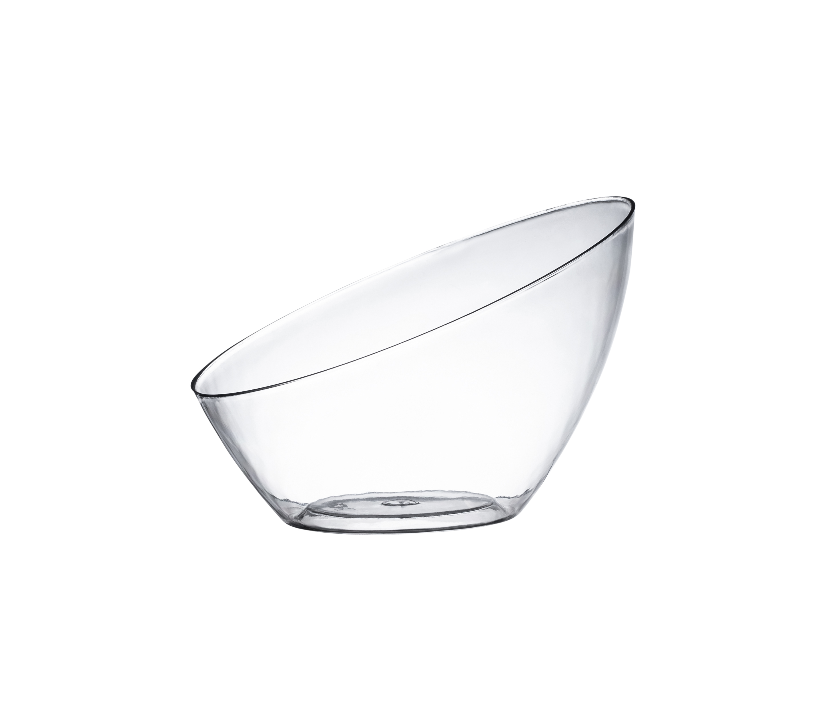 Clear Angled Plastic Serving Bowls - 5 Pack