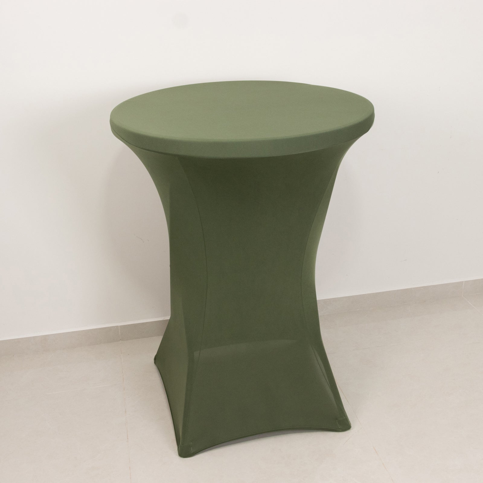 Spandex 24"-32" Round Cocktail Table Cover Dusty Sage Green - Easy to Maintain Stretch Fitted Highboy Tablecloth Tablecloths HIER_2130