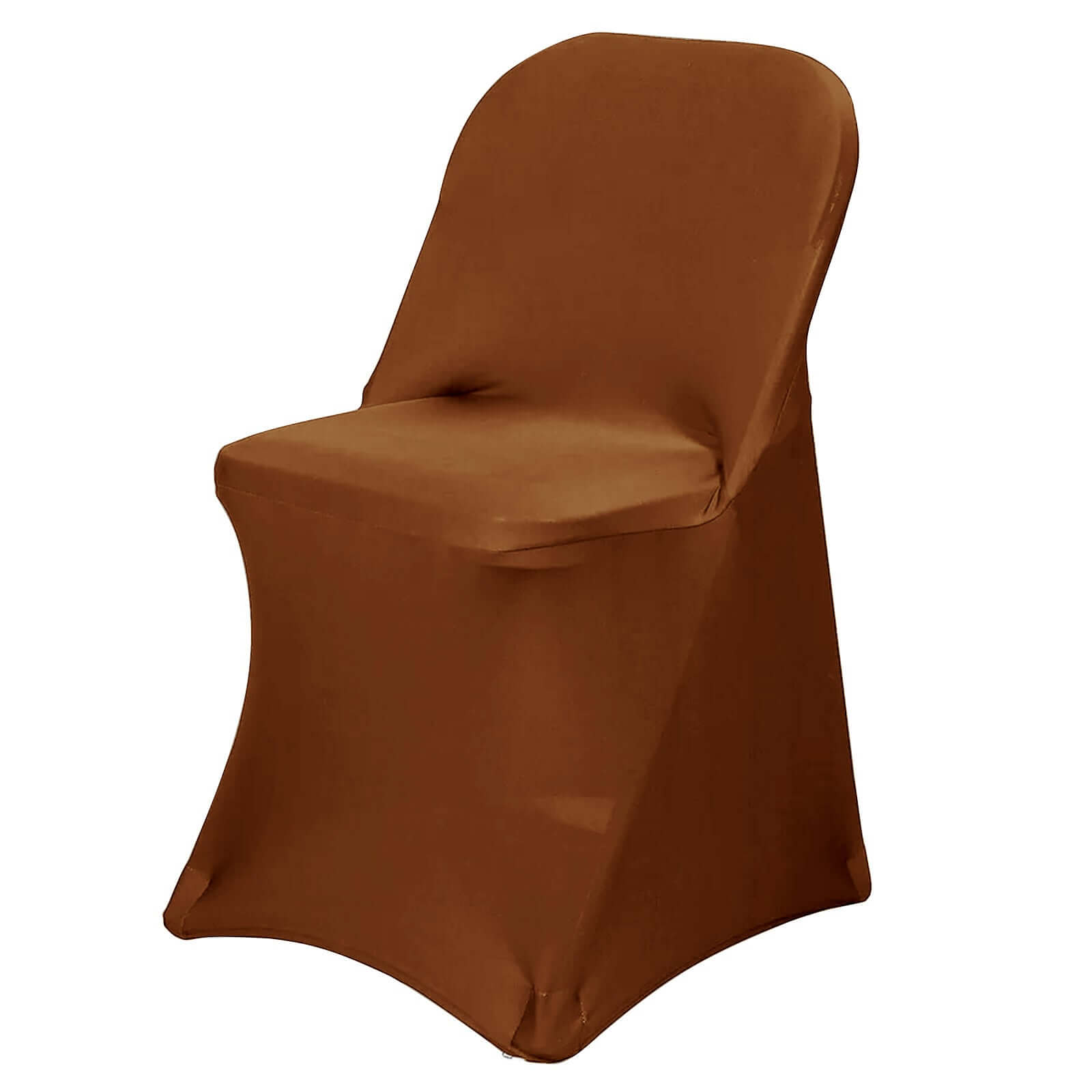 Stretch Spandex Chair Cover Cinnamon Brown for Folding Chairs - Reusable & Wrinkle-Resistant 160GSM Fitted Slipcover Chair Covers HIER_3221