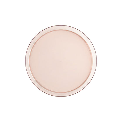 Transparent Rose Round Plastic Plates (10 Pack) - Sharp