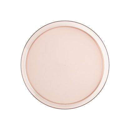 Transparent Rose Round Plastic Plates (10 Pack) - Sharp