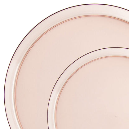 Transparent Rose Round Plastic Plates (10 Pack) - Sharp
