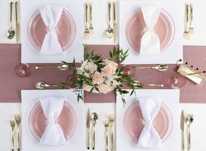 Transparent Rose Round Plastic Plates (10 Pack) - Sharp