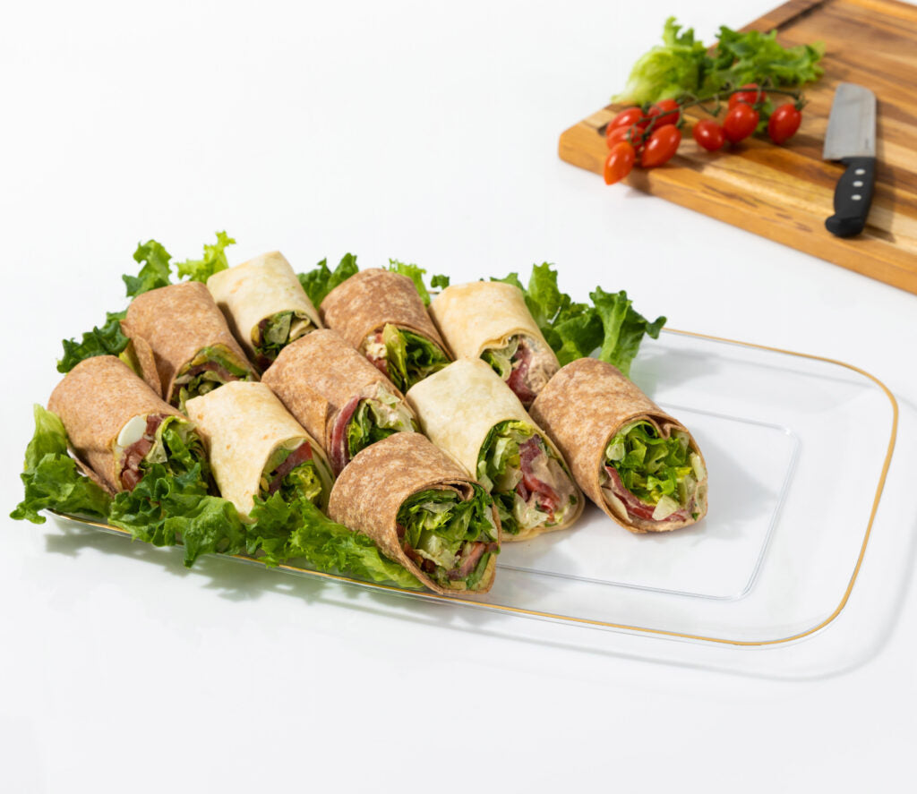 Organic Clear/Gold Rectangle Serving Dish - 2 Pack