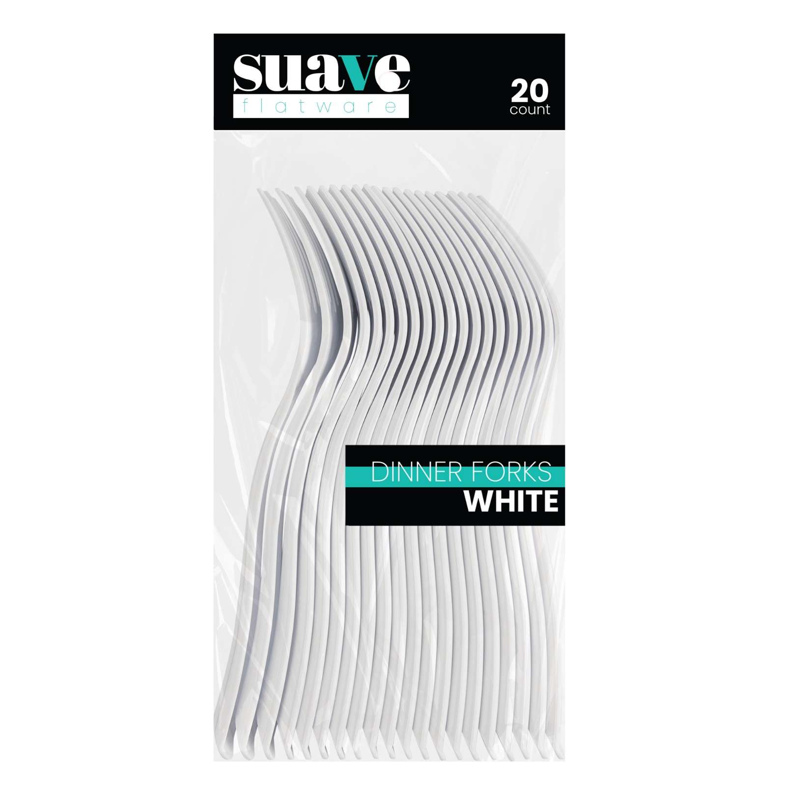 Suave Collection White Flatware - 20 Count